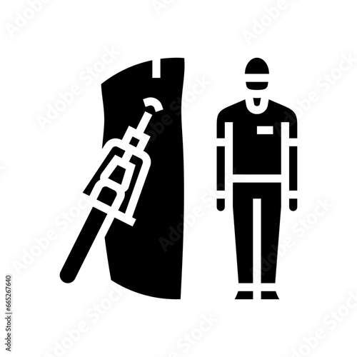 phlebotomist drawing blood glyph icon vector. phlebotomist drawing blood sign. isolated symbol illustration