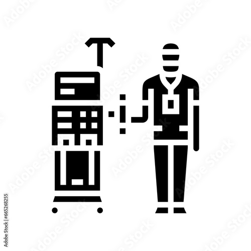 dialysis technician dialyzer glyph icon vector. dialysis technician dialyzer sign. isolated symbol illustration
