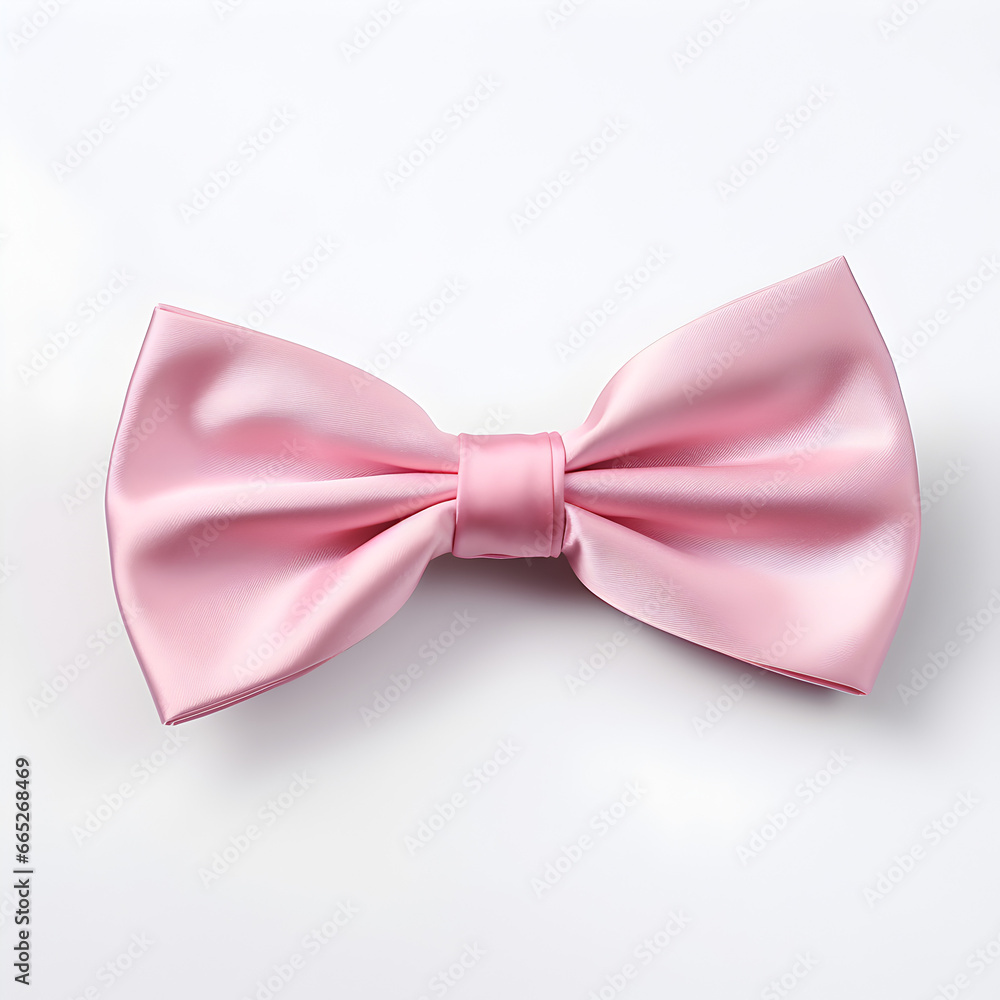 Pink bowtie isolated on a white background 