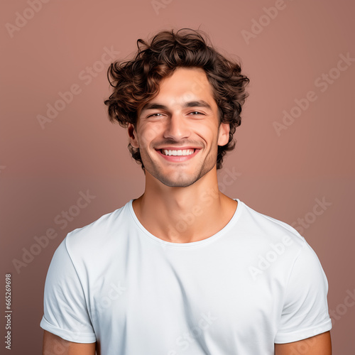 Portrait of a Handsome Man Radiating Happiness, Confidence, and Contentment, Use in Mental Health Awareness or Support Campaigns