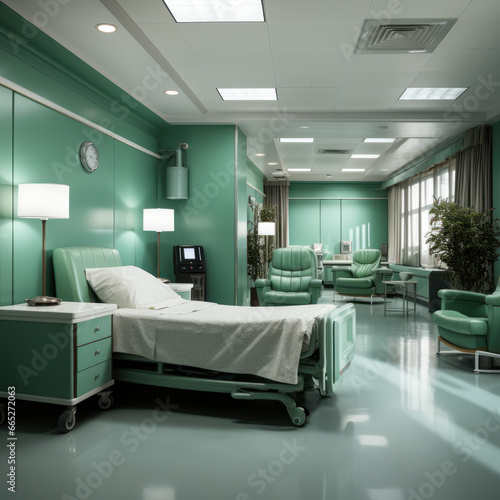 a vacant hospital in green color  © Sekai