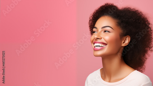 Young Beautiful Woman With Beautiful Clean White Teeth, Good for Dental Advertisement