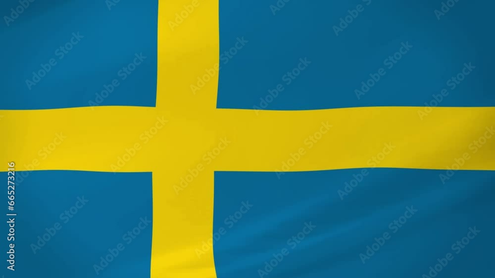 Sweden Waving Flag Realistic Animation Video Sweden Waving Flag Realistic Animation Video