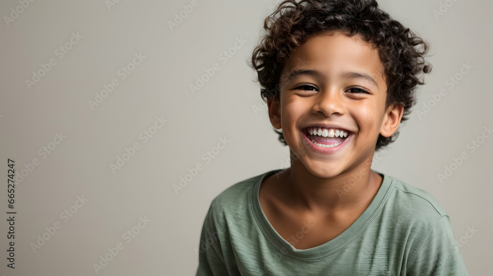 Cute mixed race boy child model with perfect clean teeth Cute mixed race boy child model with perfect clean teeth