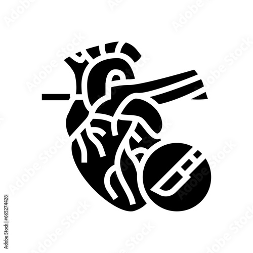 heart surgery glyph icon vector. heart surgery sign. isolated symbol illustration
