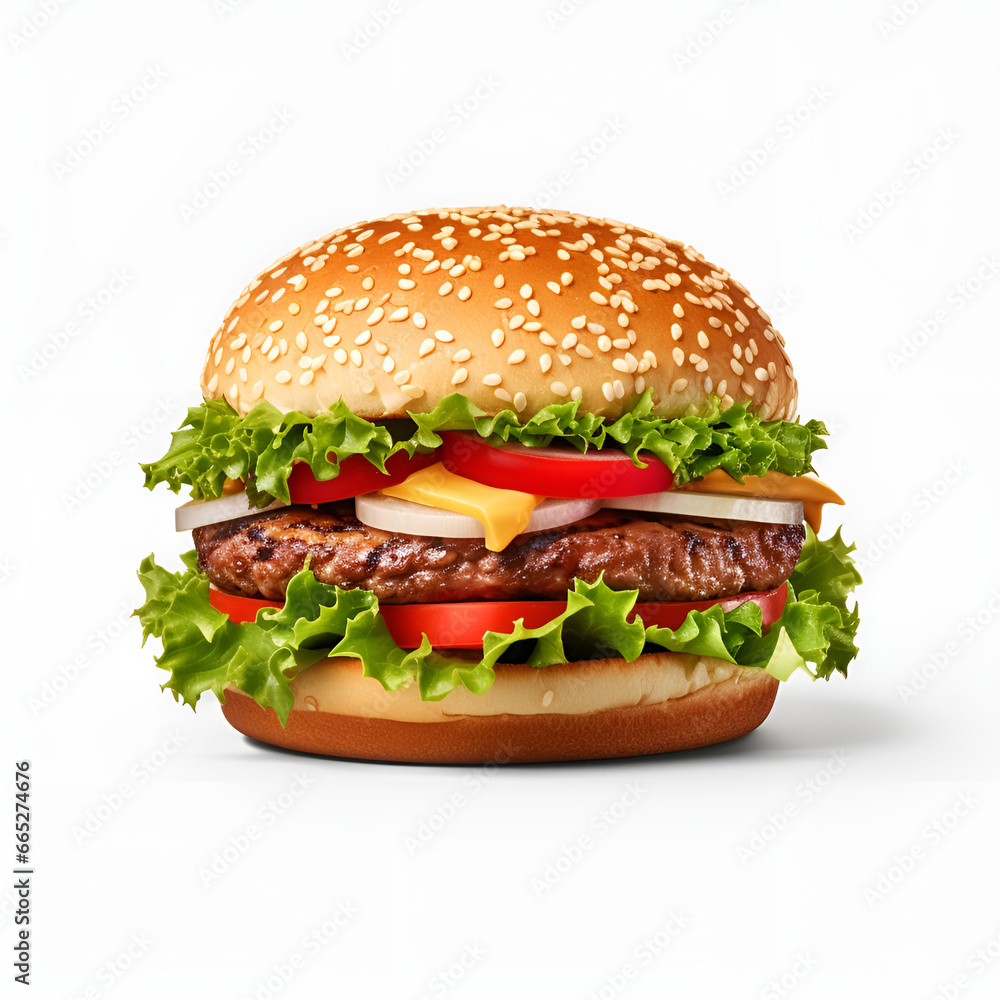 Meat burger, on white background Meat burger, on white background