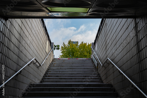 Seoul Subway Exit with Beautiful Scenery