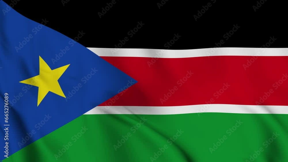 South Sudan Waving Flag Realistic Animation Video South Sudan Waving Flag Realistic Animation Video
