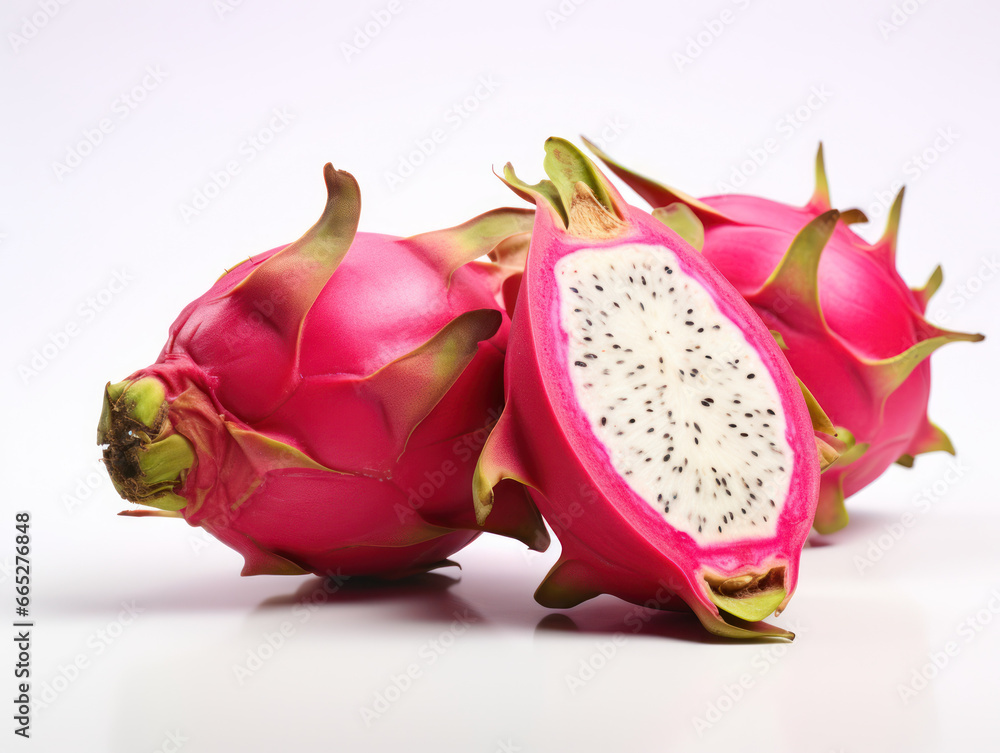 Dragon Fruit Studio Shot Isolated on Clear Background, Food Photography, Generative AI Dragon Fruit Studio Shot Isolated on Clear Background, Food Photography, Generative AI