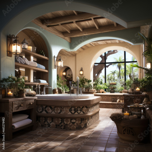  Relaxing mediterranean spa room with curved ceil 