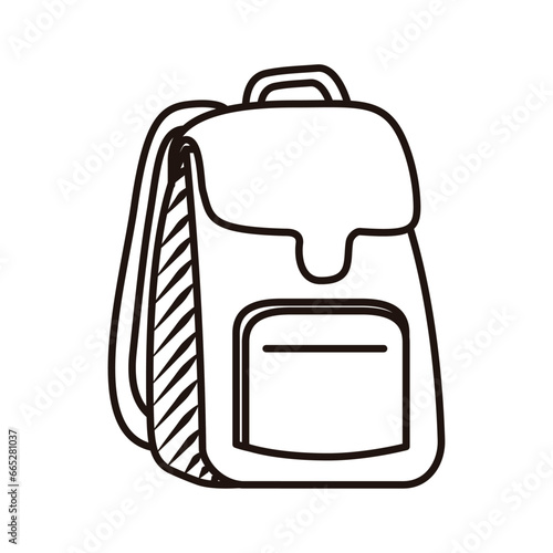 Vector backpack hand drawn outline doodle icon. vector sketch illustration