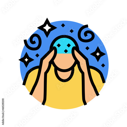fainting lightheadedness disease symptom color icon vector. fainting lightheadedness disease symptom sign. isolated symbol illustration