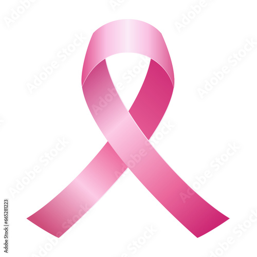 Vector pink ribbon, breast cancer awareness, grunge style vector design, breast cancer awareness month