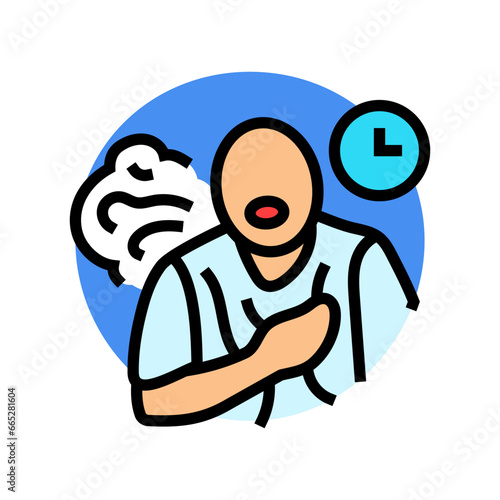 chronic cough disease symptom color icon vector. chronic cough disease symptom sign. isolated symbol illustration