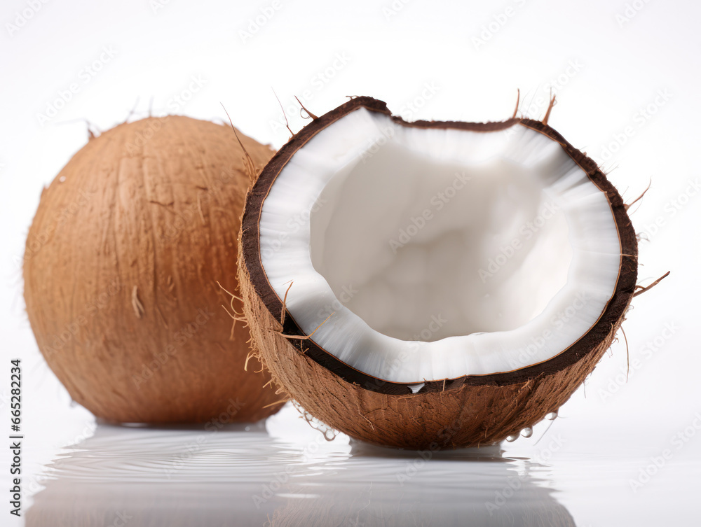 Coconut Studio Shot Isolated on Clear Background, Food Photography, Generative AI Coconut Studio Shot Isolated on Clear Background, Food Photography, Generative AI