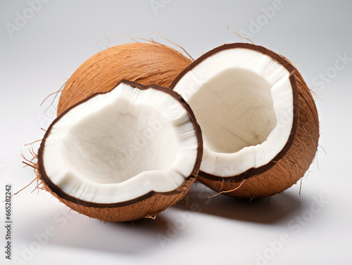 Coconut Studio Shot Isolated on Clear Background  Food Photography  Generative AI