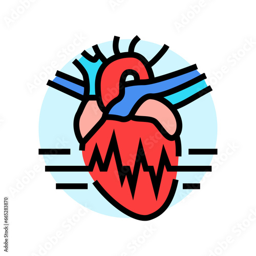 rapid heartbeat palpitations disease symptom color icon vector. rapid heartbeat palpitations disease symptom sign. isolated symbol illustration