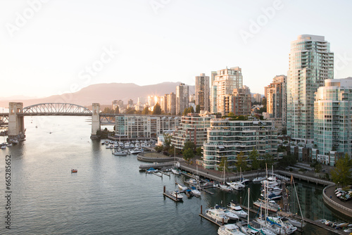 Beautiful view of Vancouver Bay in Vancouver  Canada