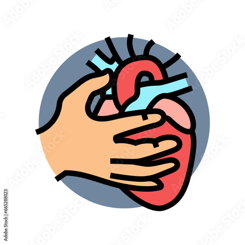 chronic heart palpitations disease symptom color icon vector. chronic heart palpitations disease symptom sign. isolated symbol illustration