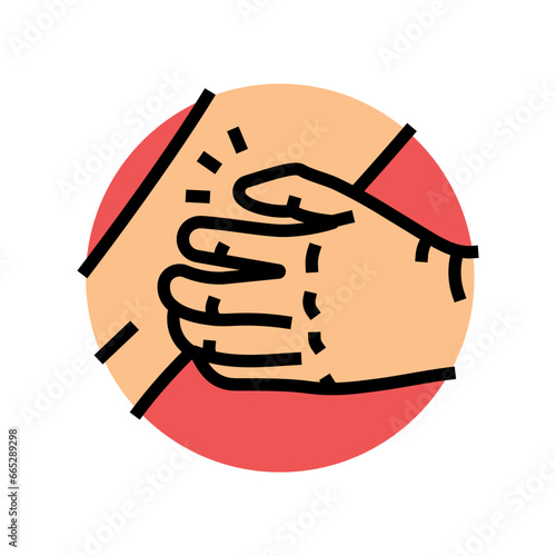 persistent itching disease symptom color icon vector. persistent itching disease symptom sign. isolated symbol illustration