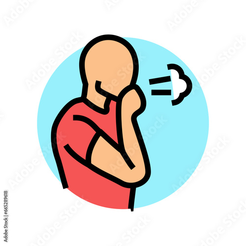 difficulty breathing disease symptom color icon vector. difficulty breathing disease symptom sign. isolated symbol illustration