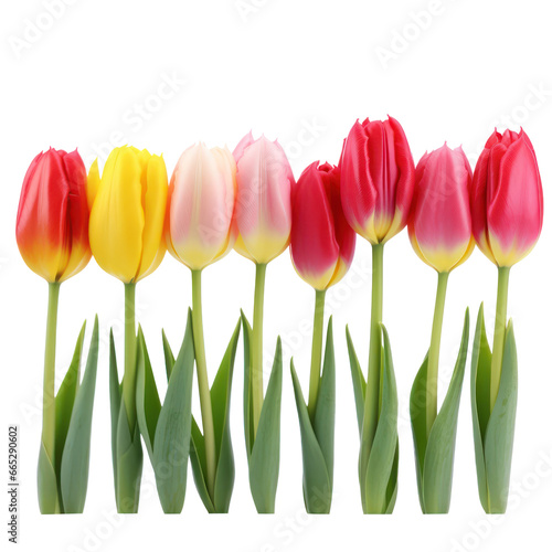 tulips isolated on transparent background,transparency 