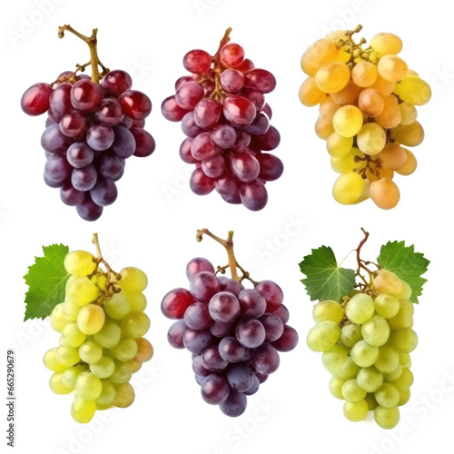 Set of grape isolated on transparent background,transparency 