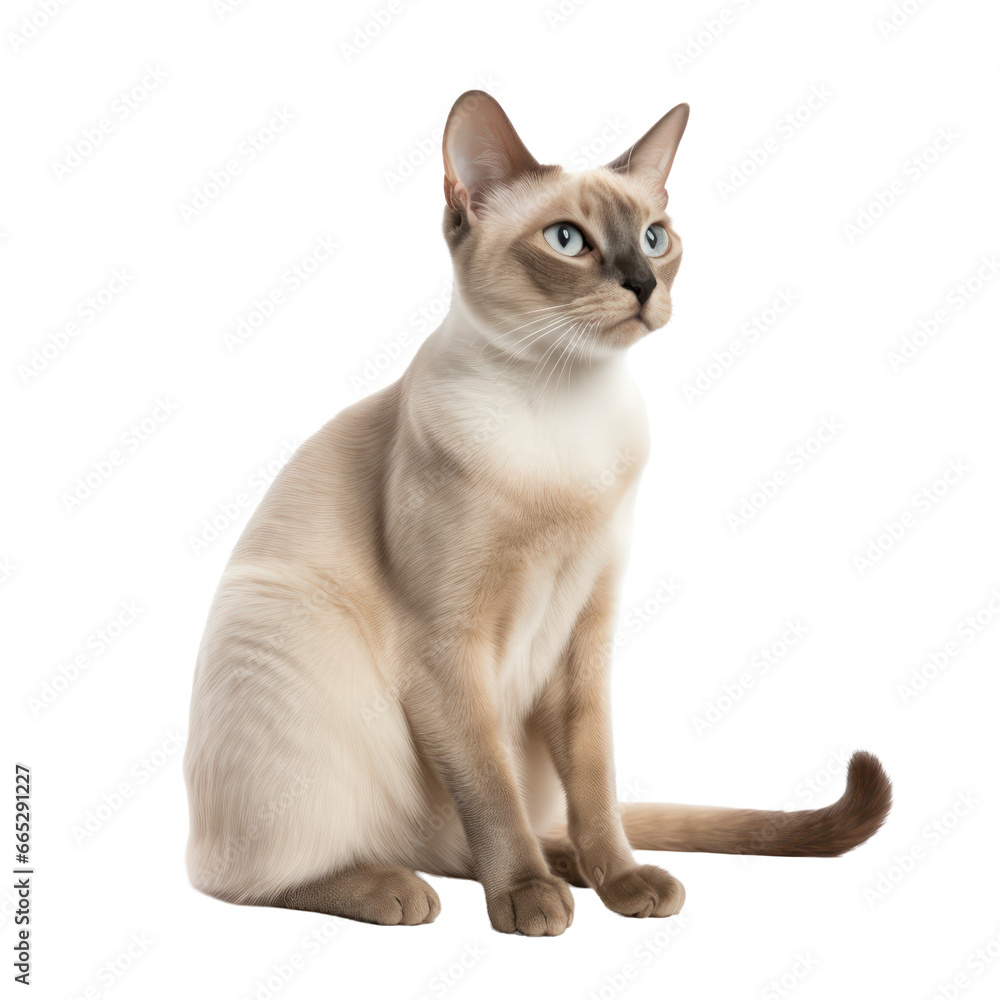 Tonkinese Cat isolated on transparent background,transparency 