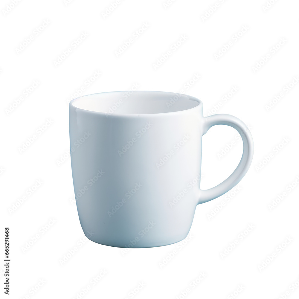 White mug cup mockup isolated on transparent background,transparency 