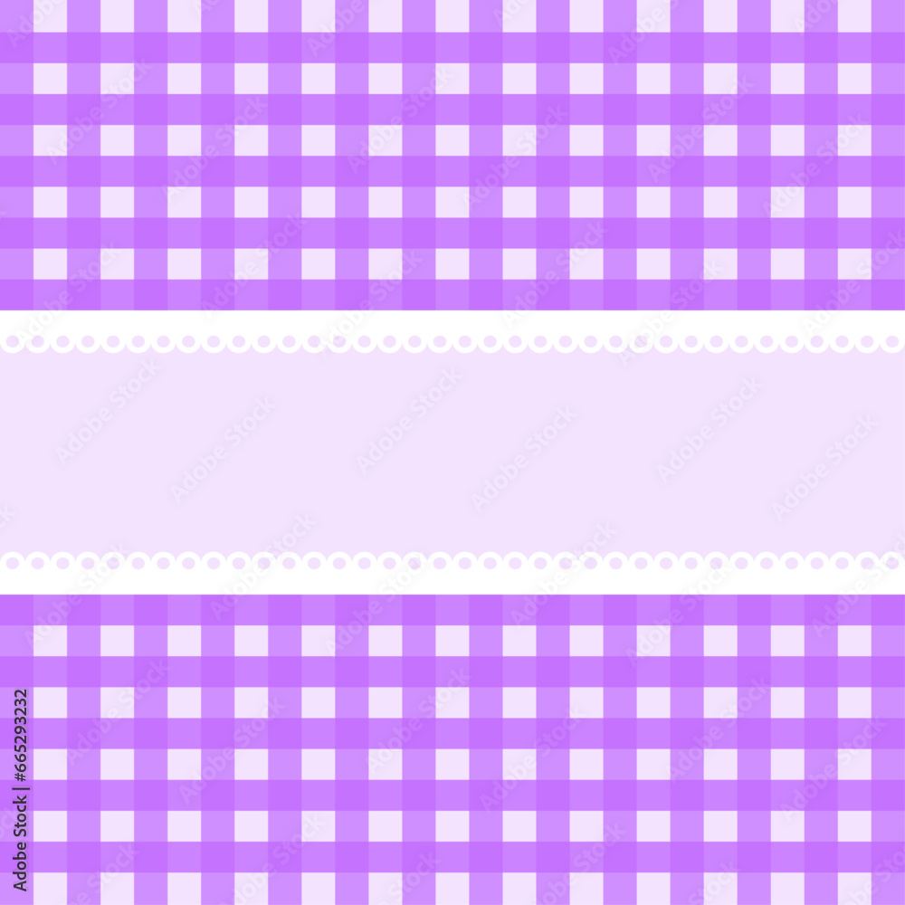 Vector card with purple checkered background Vector card with purple checkered background