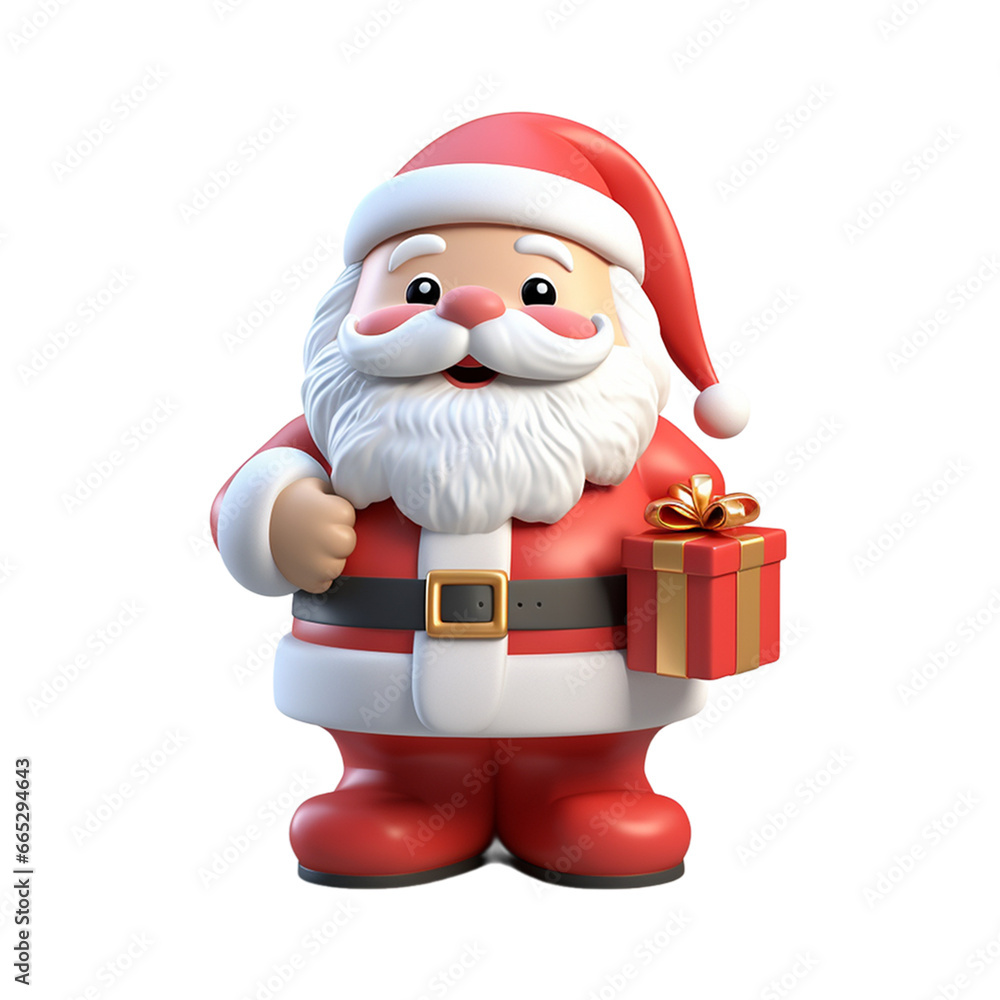 3d cute santa claus character 3d cute santa claus character