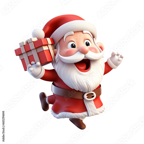 3d cute santa claus character