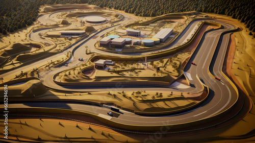 aerial view of the entire racetrack © ginstudio