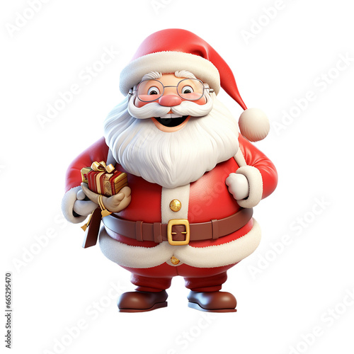 3d cute santa claus character