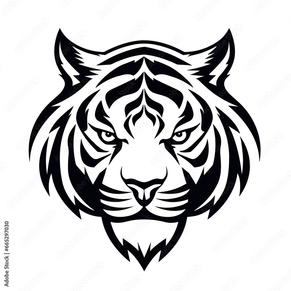 Elegant Tiger Face Emblem Logo Concept for Exquisite Branding Elegant Tiger Face Emblem Logo Concept for Exquisite Branding