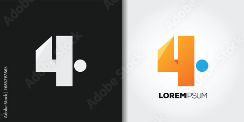 Number 4 Logo Set