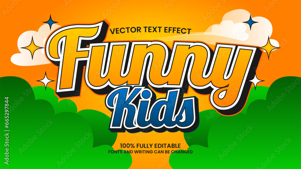 editable text effect funny kids