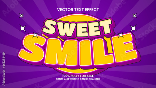 editable text effect sweet smile
