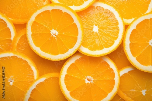Orange fruit slices citrus arrangement full frame background.