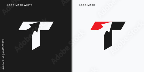 Arrow T Logo Template In Vector Icon Illustration Design.
