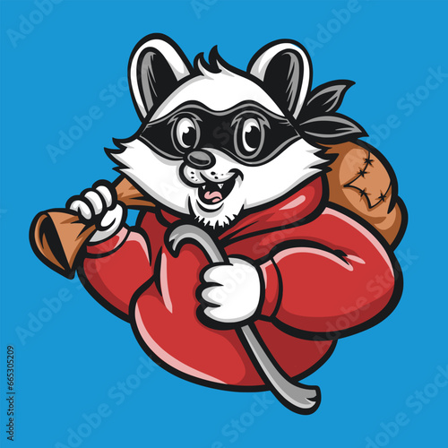 raccoon bandit thief vector logo