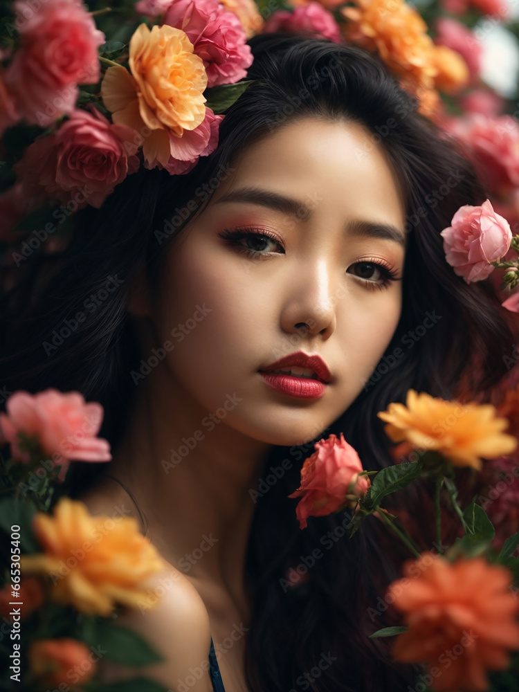 Captivating Korean Women Adorned with Lovely Flowers and Enchanting Smiles Captivating Korean Women Adorned with Lovely Flowers and Enchanting Smiles