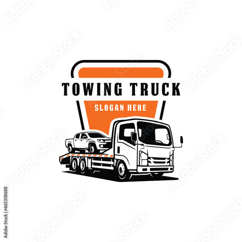 towing truck illustration logo vector