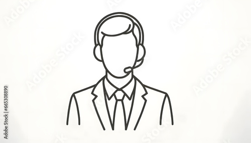 vector outline illustration showcasing a silhouette of a customer service representative. © Stock Creator