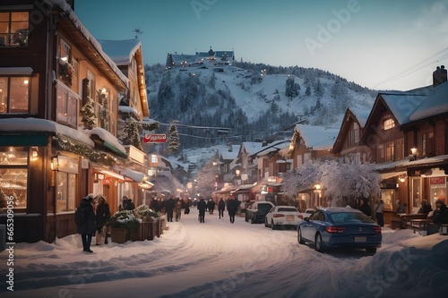 Mountain Majesty Meets Urban Splendor: Winter's Grandeur
