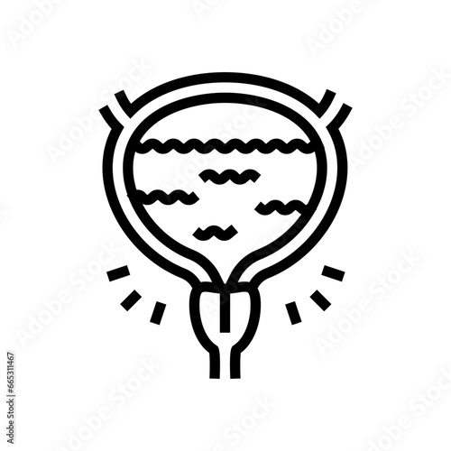inability control bladder disease symptom line icon vector. inability control bladder disease symptom sign. isolated contour symbol black illustration