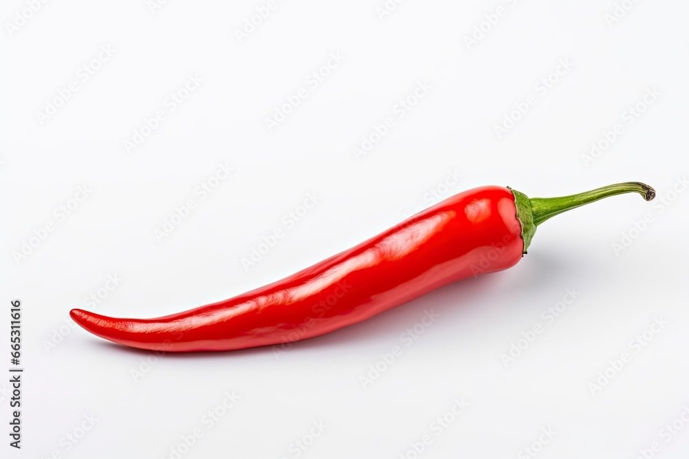 A Red chili pepper is isolated on a white background. A Red chili pepper is isolated on a white background.