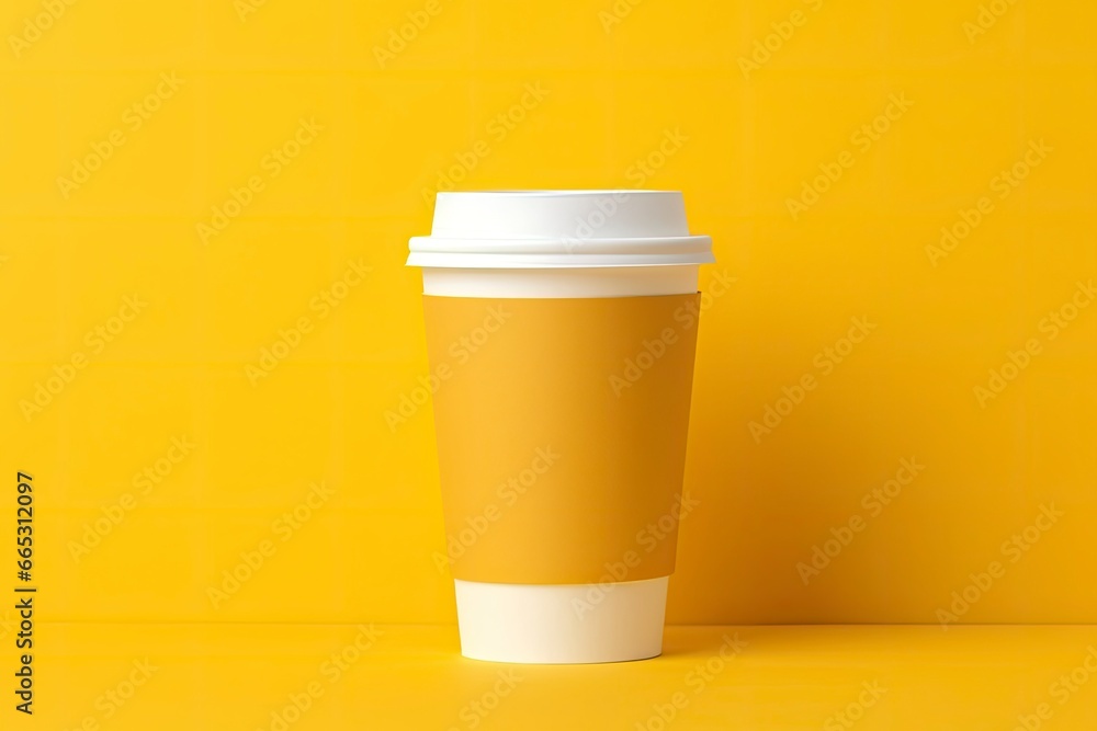Blank coffee cup isolated on yellow background. Blank coffee cup isolated on yellow background.