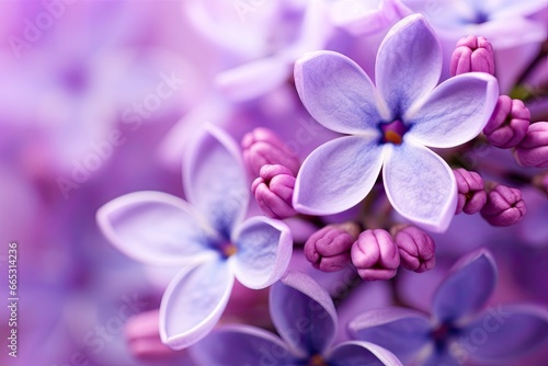 Lilac blossom macro background with copy space. © MdAbdul