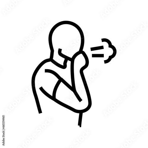 difficulty breathing disease symptom line icon vector. difficulty breathing disease symptom sign. isolated contour symbol black illustration
